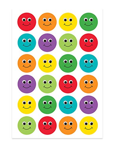 Hygloss Products Smiley Face Stickers, 1-Inch, Assorted Colors