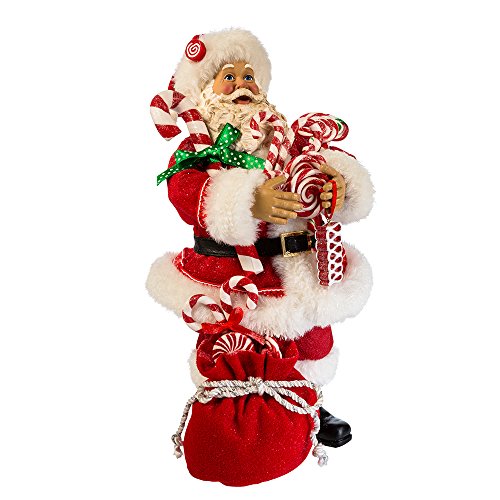 Kurt Adler 10.5"SANTA W/XMAS CANDY+BAG SACK