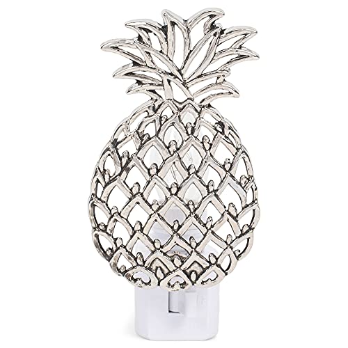 Ganz Midwest Silver Pineapple Night Light 7 Watt Electric Zinc Alloy