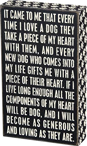 Primitives by Kathy Box Sign, 6-Inch by 10-Inch, Loving Dog