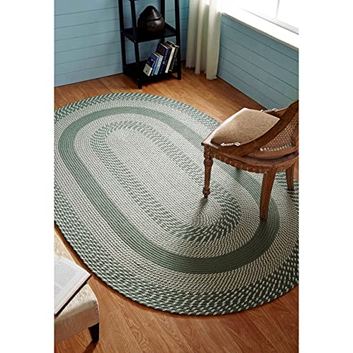 Better Trends Newport Braid Collection is Durable and Stain Resistant Reversible Indoor Utility Rug 100% Polypropylene in Vibrant Colors, 42" x 66" Oval, Sage