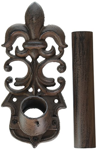 Abbott Collection  Jardin Fleur De Lis Flag Pole Holder, Dark Brown