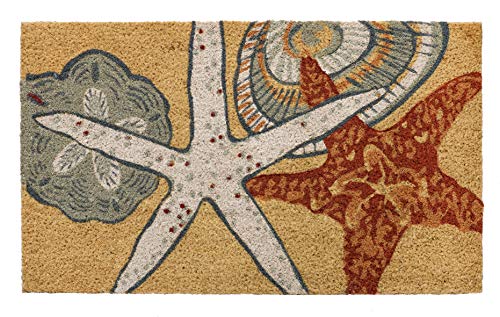 Larry Traverso Starfish 100% Coir Doormat, 18 x 30 inches, Naturally Durable, PVC-Backing, Sustainable