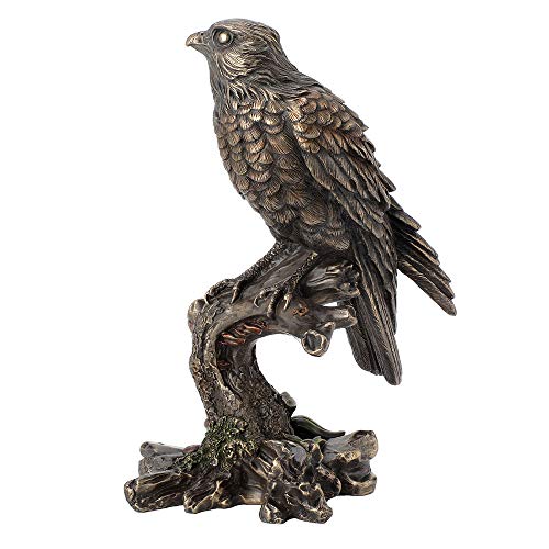 Unicorn Studio Veronese Design 9.5 Inch Kestrel Falcon Antique Bronze Finish Animal Wild Life Birds Hawk Eagle Sculpture Collectible Figurine