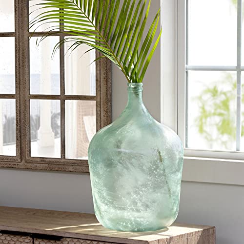 Park Hill Collection Coastal Cottage Cellar Bottle, Frosted Seafoam, Large