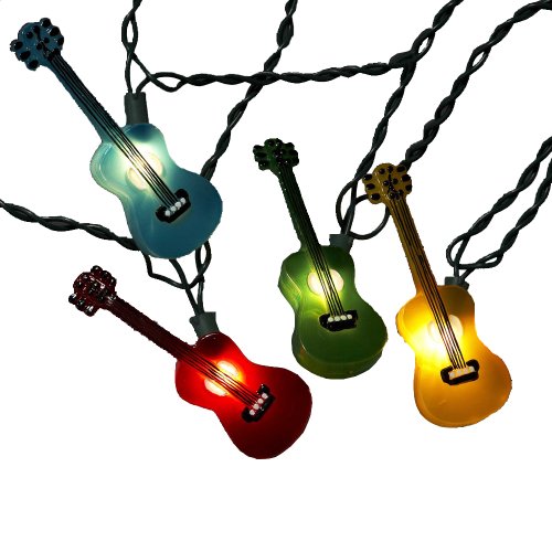 Kurt Adler UL1855 Multi-Colored Guitar Light Set, 10 Light