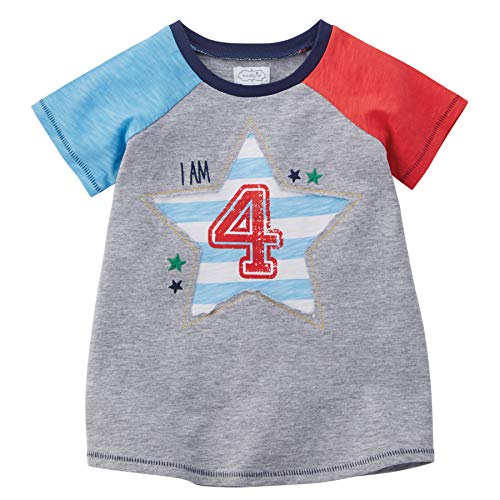 Mud Pie Unisex Child Boy 4 Birthday Shirt, Four Birthday Shirt, 4T US