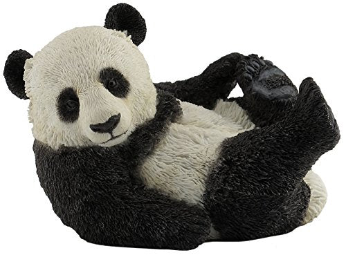 Unicorn Studio 4.75 Inch Panda Cub on His Back Decorative Figurine, Black and White