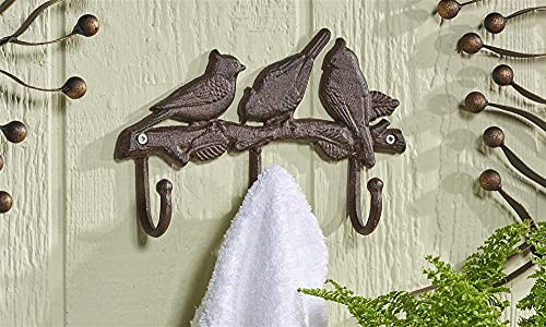 Giftcraft Cast Iron Birds on a Branch Triple Wall Hook