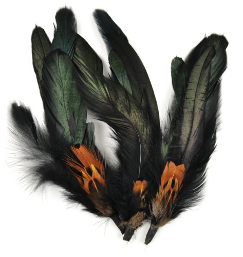 Midwest Design Touch of Nature 3-Piece Natural Feather Pick with Nylon Loop Cocktail with Ringneck Pheasant for Arts and Crafts, 5.5-Inch