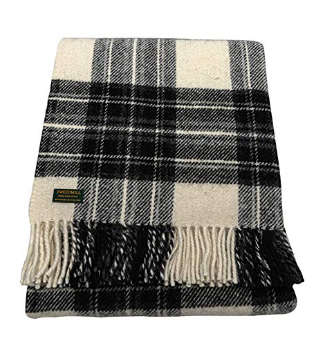 Birchwood Trading Co. Tweedmill Traditional Tartan Throw - Grey Dress Stewart