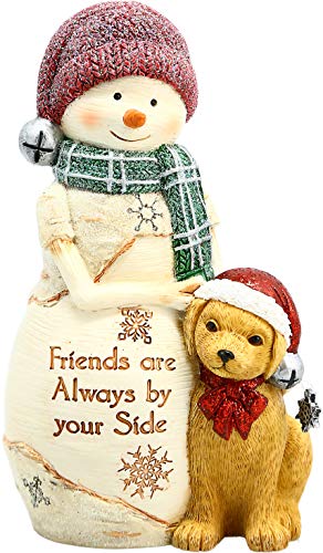 Pavilion Gift Company Pavilion-Friends are Always by Your Side-5 Inch Collectible BirchHearts Snowman Figurine, 5", White