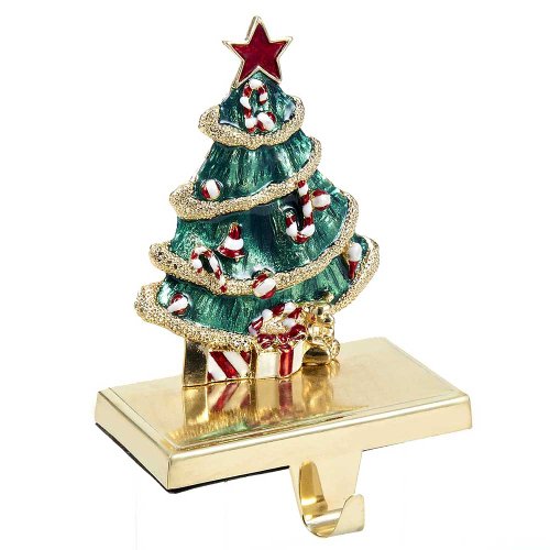 Kurt Adler Zinc Christmas Tree Stocking Holder Decor