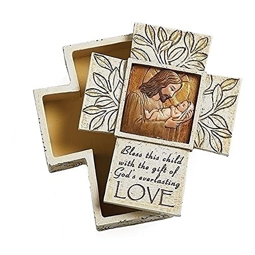 Roman Joseph Studio 601306 Jesus Loves Me Keepsake Box, 3.5-inch Height, Resin and Stone Mix