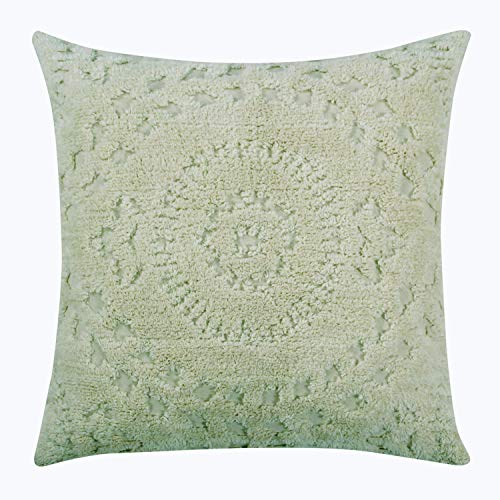 Better Trends Rio Collection is super soft and light weight in Floral Design 100 Percent Cotton Tufted Unique Luxurious Machine Washable Tumble Dry, Euro Sham, Sage