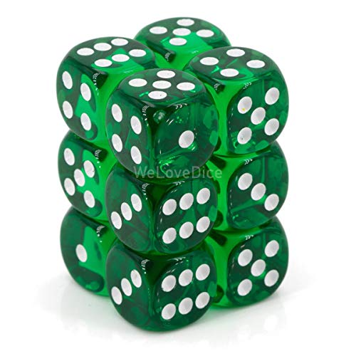 Chessex D6 16mm Green w/White (12)