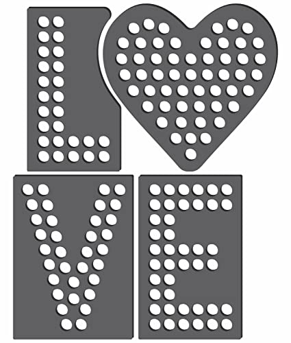 Rhinestone Genie Love with Heart 2" Magnetic Rhinestone Template, Black