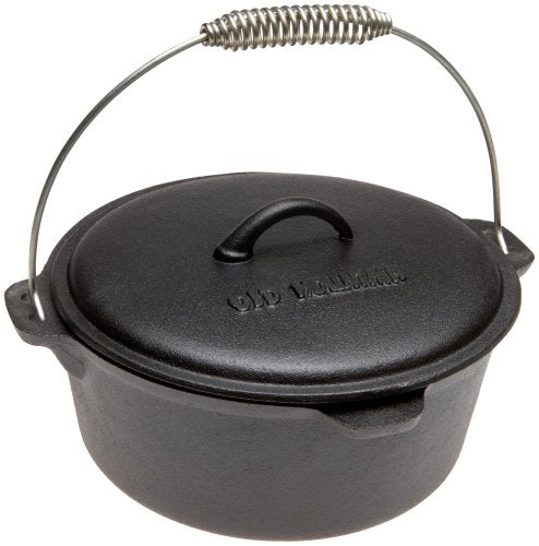 Old Mountain Pre Seasoned 10111 4 1/2 Quart Dutch Oven with Dome Lid and Spiral Bail Handle