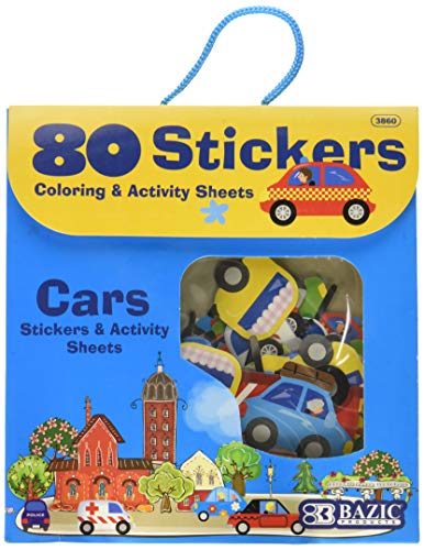 BAZIC Car Series Assorted Sticker, 80/Bag (3860)