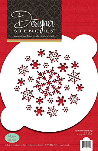 Designer Stencils Snowflake Cake Stencil Top, Beige/semi-transparent