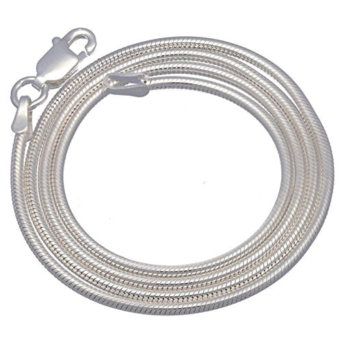 Silver Insanity 1mm Nickel Free Sterling Silver Italian Snake Chain Necklace 20"(Lengths 14",16",18",20",22",24",30",36")