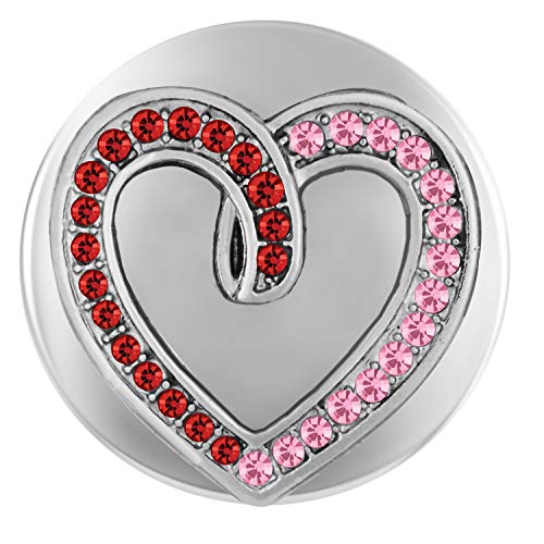 TGB Brands Ginger Snaps Starburst Heart Charm Accessory | Interchangeable, Customizable & Adjustable Snap Jewelry Collection | Button Charms for Necklaces, Bracelets & Rings | SN01-43