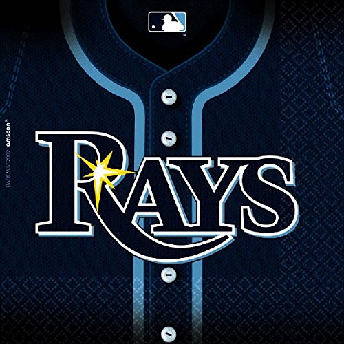 amscan Tampa Bay Rays Major League Baseball Collection Luncheon Napkins Multi Color, 6.5" x 6.5"
