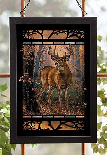 Wild Wings(MN) Wild Wings 5386498025 Stained Glass Art (Woodland Mist Whitetail Deer)