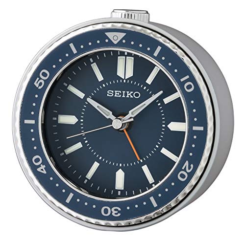 SEIKO Mai Alarm Clock, Metallic Blue