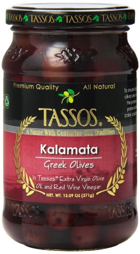 Tassos Kalamata Olives in Red Wine Vinegar, 13 Ounce