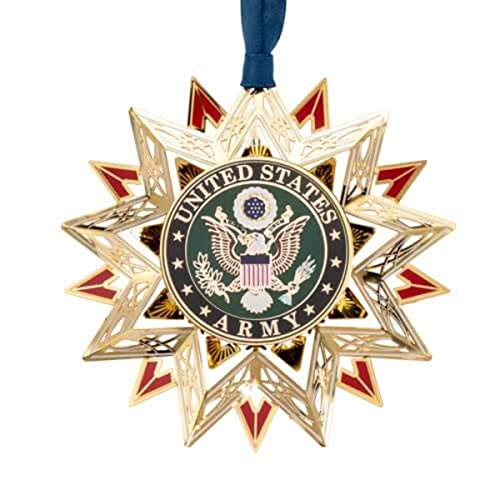 Beacon Design 3" Vibrant Brass U.S. Army Star Decorative Christmas Ornament