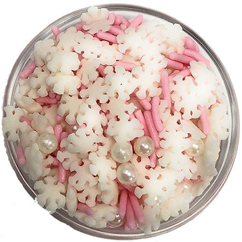 Ultimate Baker Snowflake Edible Sprinkles for Cake Decorating and Cupcakes, Decorative Snowflakes in Resealable Bag (Spring Flurries, 8oz Bag)