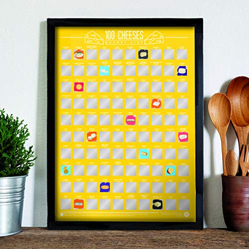 Gift Republic 100 Cheeses Bucket List Scratch Poster