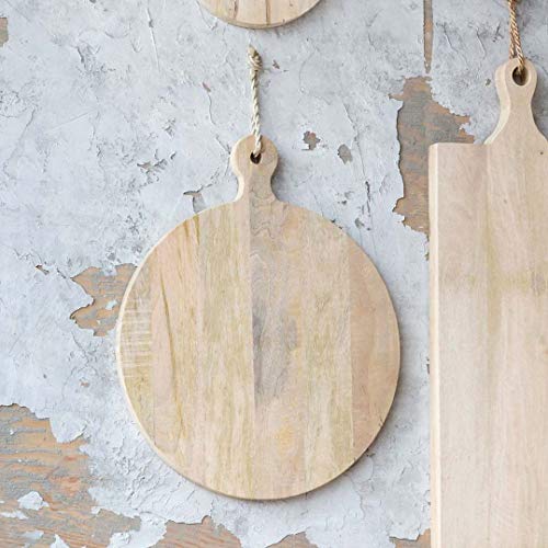 Park Hill Collection Wood Cutting Board with Rope Loop (Large Round)