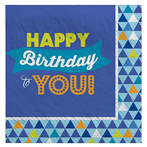 Amscan Birthday Luncheon Paper Napkins - 6.5" x 6.5" | Multicolor | Pack of 16