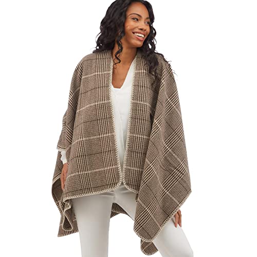 Two's Company Neutral Color Palette and Soft Blanket Like Texture Cozy Chic Shawl