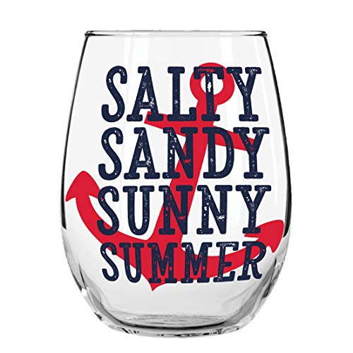 DEI 14933 Salty Sandy Sunny Summer Stemless Glass, 18 oz