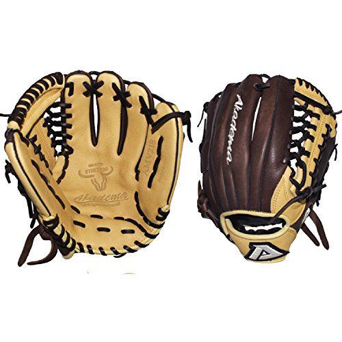 Akadema Pattern Modified-Trap Web Gloves with Open Back and Medium-Deep Pocket, 11.5", Worn on Right Hand