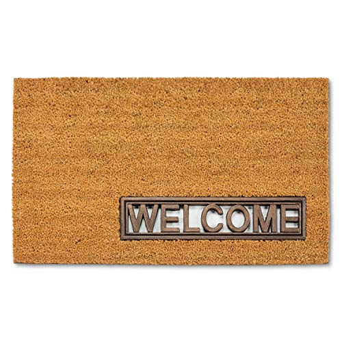 Abbott Collection  35-RFW-6192 Cutout Welcome Doormat, Natural and Black