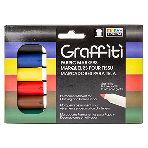 Uchida of America 560-6A Graffiti Fabric Marker, Primary Colors