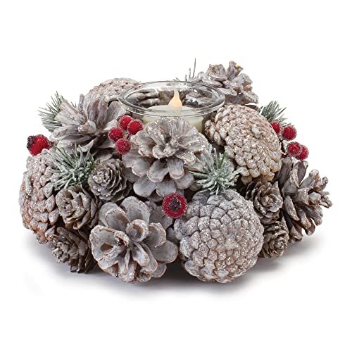 Melrose 87097 Pine Cone Votive Holders, 4-inch Height, Foam, Cone and Glass