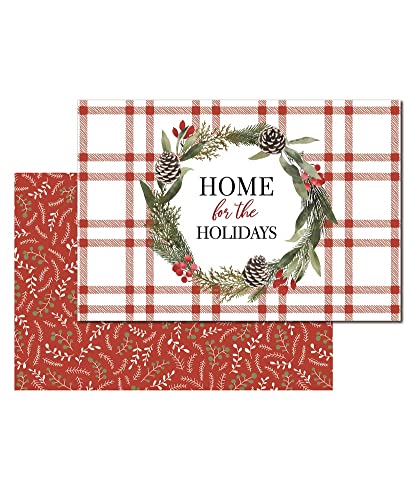 Giftcraft Christmas Reversible Place Mat, 17 inch, Cotton