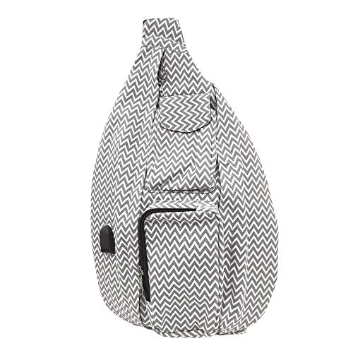 Calla 50121 Nupouch Anti Theft Rucksack, Gray and White Chevron, Large