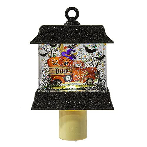 Ganz MH182334 Boo Truck with Pumpkins Shimmer Lantern LED Night-Light, 5-inch Height