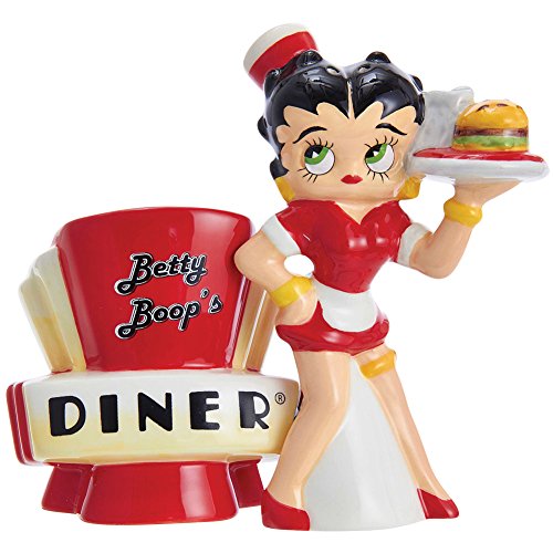 Kurt Adler BETTY BOOP BETTY"DINER" SALT AND PEPPER SHAKER - 2 PIECE SET