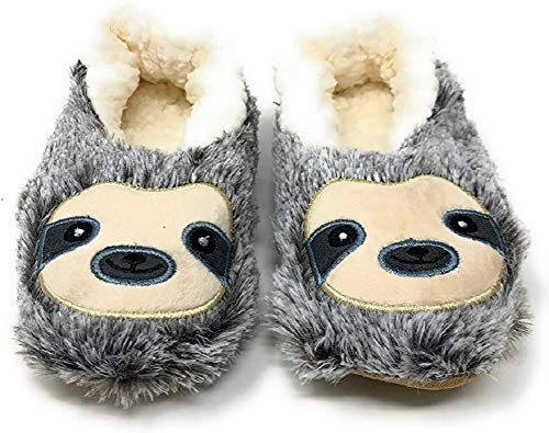Oooh Yeah Socks Funny Fluffy Animal Youth Sherpa Slippers (Sloth Steps)