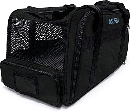 Worldwise Sherpa Black Expandable Dog Carrier, 19.5" L X 11" W X 10.5" H, Medium