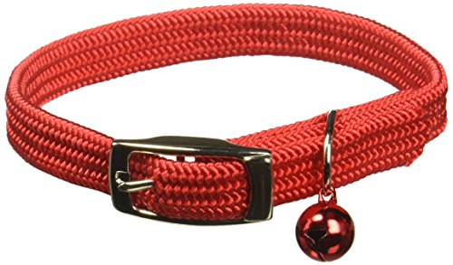 OmniPet Kool Kat Elastic Cat Safety Collar with Bell, Red, 10"