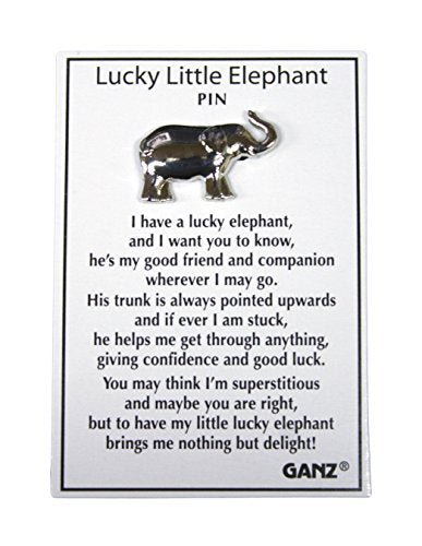 Lucky Little Elephant - Metal Fashion Good Luck Pin - By Ganz