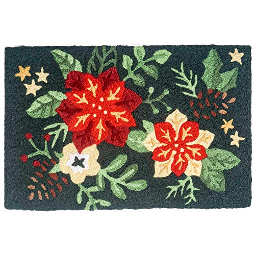 Home Comfort Boho Christmas Flowers Holiday Machine Washable 20" x 30" Jellybean Accent Rug